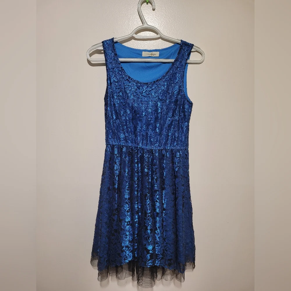 Hesperus‎ Girls Blue Lace Sleeveless Dress
